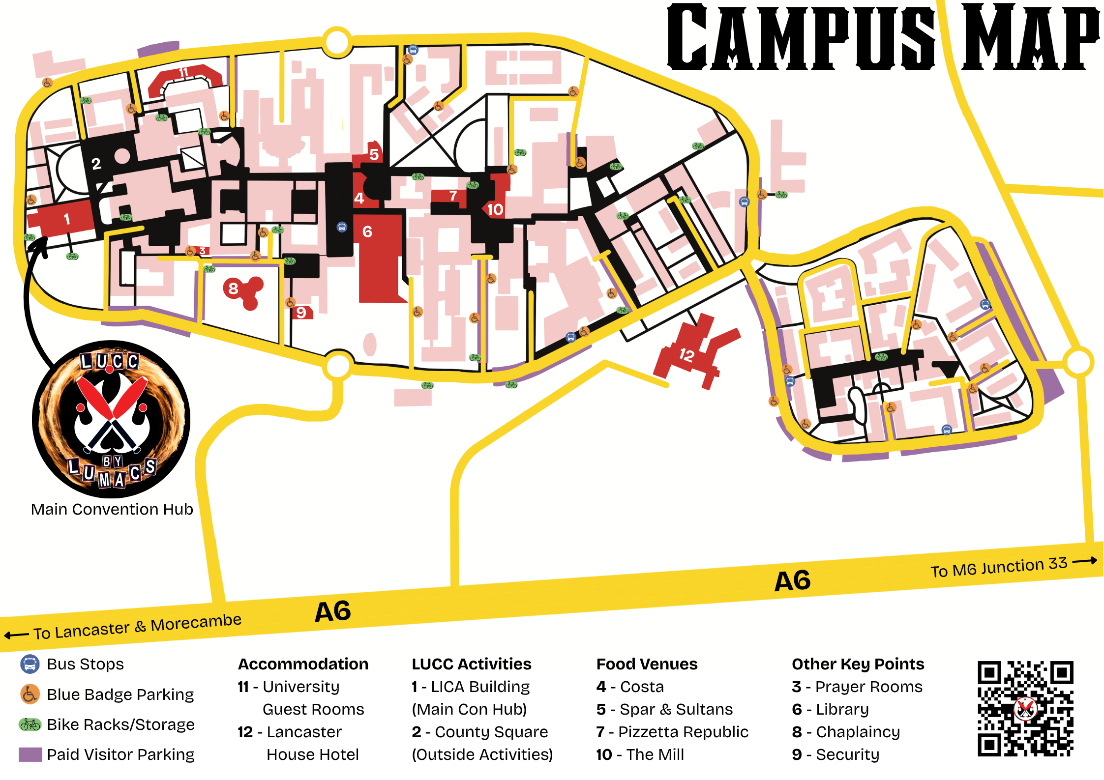 Lancaster University Campus Map for LUCC 2026